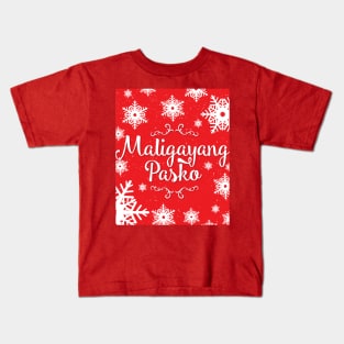 Maligayang Pasko v2 Red Series Kids T-Shirt